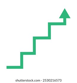 Growing business green arrow. Profit green arrow, Vector illustration. Concept of sales symbol icon with arrow moving up. Economic Arrow With Growing Trend. 
green growing Business icon. eps 10.