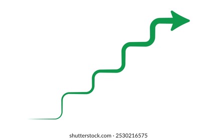 Growing business green arrow. Profit green arrow, Vector illustration. Concept of sales symbol icon with arrow moving up. Economic Arrow With Growing Trend. 
green growing Business icon. eps 10.