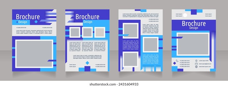 Growing business image blank brochure design. Template set with copy space for text. Premade corporate reports collection. Editable 4 paper pages. Ubuntu Condensed, Arial Regular fonts used