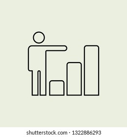 Growing business man graph icon.Vector illustration. Flat style design