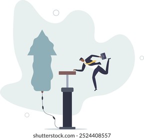 Growing business, raising income or wages, growth or improvement,flat design with people.