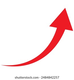 Growing business red arrow on white, Profit red arrow, Vector illustration.Business concept, growing chart. Concept of sales symbol icon with arrow moving up. Economic Arrow With Growing Trend