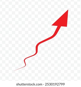 Growing business red arrow on white, Profit red arrow. Business concept, growing chart. Concept of sales symbol icon with arrow moving up. Economic Arrow With Growing Trend. Eps 10.