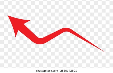 Growing business red arrow on white, Profit red arrow. Business concept, growing chart. Concept of sales symbol icon with arrow moving up. Economic Arrow With Growing Trend. Eps 10.