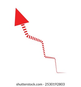 Growing business red arrow on white, Profit red arrow. Business concept, growing chart. Concept of sales symbol icon with arrow moving up. Economic Arrow With Growing Trend. Eps 10.