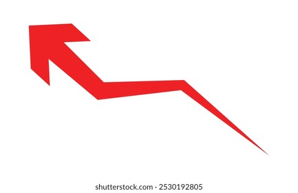 Growing business red arrow on white, Profit red arrow. Business concept, growing chart. Concept of sales symbol icon with arrow moving up. Economic Arrow With Growing Trend. Eps 10.