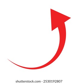 Growing business red arrow on white, Profit red arrow. Business concept, growing chart. Concept of sales symbol icon with arrow moving up. Economic Arrow With Growing Trend. Eps 10.