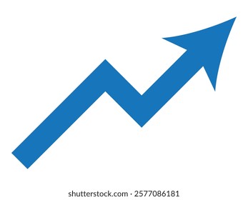 Growing business red arrow on white, Profit red arrow, Vector illustration.Business concept, growing chart. Concept of sales symbol icon with arrow moving up. Economic Arrow With Growing Trend.