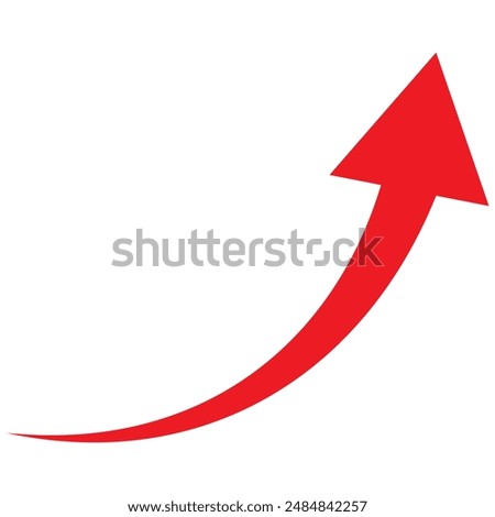 Growing business red arrow on white, Profit red arrow, Vector illustration.Business concept, growing chart. Concept of sales symbol icon with arrow moving up. Economic Arrow With Growing Trend