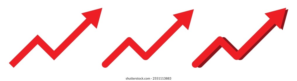 Growing business red arrow , Profit red arrow. Business concept, growing chart. Concept of sales symbol icon with arrow moving up. Economic Arrow vector illustration on white background.