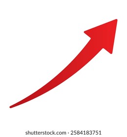 Growing business simple red arrow on white, Profit red arrow, Vector illustration.Business concept, growing chart. Concept of sales symbol icon with arrow moving up. Economic Arrow With Growing Trend.