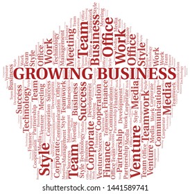 Growing Business word cloud. Collage made with text only.