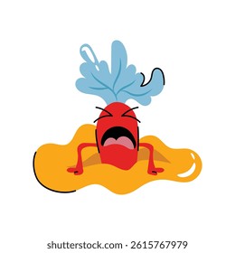 Growing Carrot vector Sticker. Eps 10 file