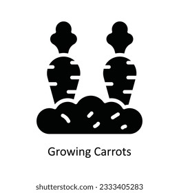 Growing Carrots Vector  solid Icon Design illustration. Nature and ecology Symbol on White background EPS 10 File