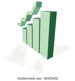 Growing chart and arrow trend. Abstract illustration.