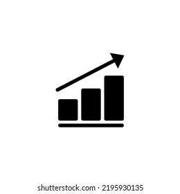 growing chart, bar chart, icon design vector illustration high quality black style