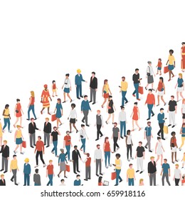 Growing chart composed of people, demographics and population concept