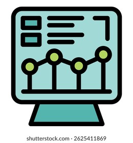 Growing chart displayed on a computer monitor, representing data analysis and business growth
