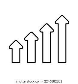 Growing Chart Icon In Line Style