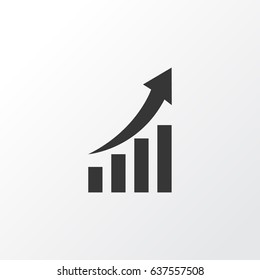 Growing Chart Icon Symbol. Premium Quality Isolated Increasing Element In Trendy Style.