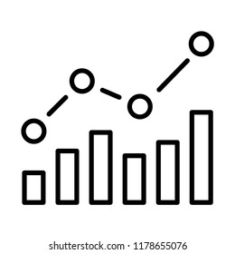 Growing chart icon in trendy flat style isolated on white background. Trend symbol. Vector illustration.