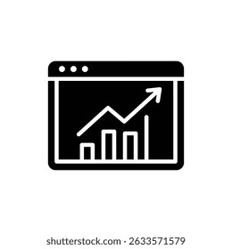 Growing Chart Inside Web Browser Indicating Digital Financial Growth