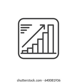 Growing chart line icon, outline vector sign, linear style pictogram isolated on white. Positive dynamic symbol, logo illustration. Editable stroke. Pixel perfect