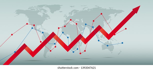 Growing chart on the green background. Eps 10 vector file.