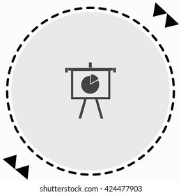 Growing Chart Presentation icon Flat Design. Isolated Illustration.