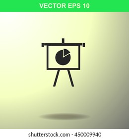 Growing Chart Presentation icon. Illustration for business.