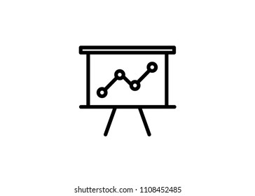 Growing Chart Presentation Icon Outline Vector