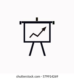 Growing Chart Presentation  icon. Vector design.