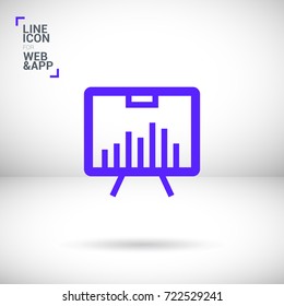 growing chart presentation line vector icon