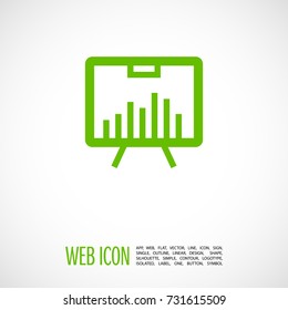 growing chart presentation line vector icon