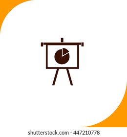 Growing Chart Presentation sign. Brown icon on white background