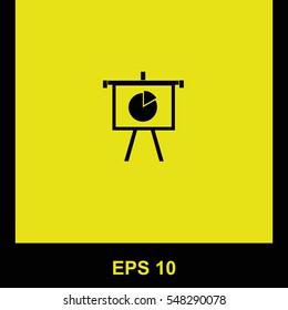 Growing Chart Presentation vector black icon. Isolated illustration. Business picture.
