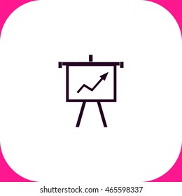 Growing Chart Presentation vector icon on white background.