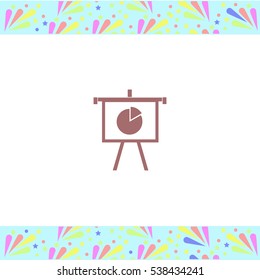 Growing Chart Presentation vector icon on white background. Isolated illustration. Business picture.