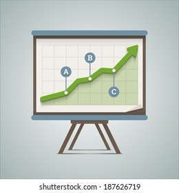 Growing chart presentation. Vector illustration in EPS10.