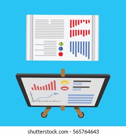 Growing chart presentation vector illustration.