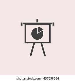 Growing Chart Presentation web icon. Isolated illustration