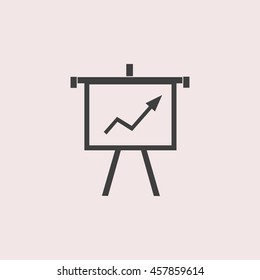 Growing Chart Presentation Web Icon. Isolated Illustration