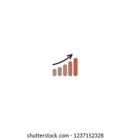 Growing chart vector icon