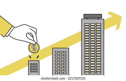 Growing company image,Invest,Hand holding money,Vector illustration