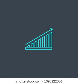 growing concept blue line icon. Simple thin element on dark background. growing concept outline symbol design. Can be used for web and mobile UI/UX