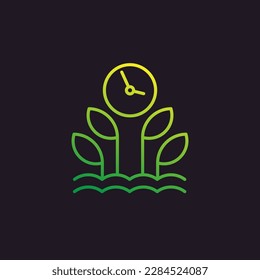 growing crops and time linear icon