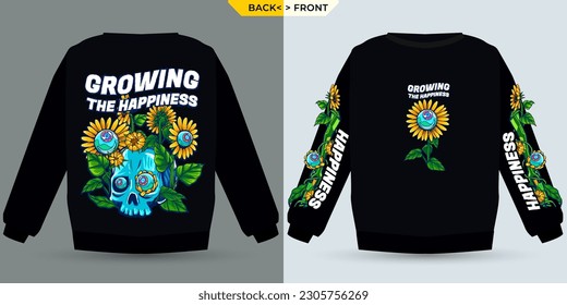 Growing Delight In Sunflowers visualized with Shirt Mock Up