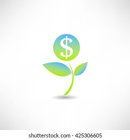 Growing dollar tree Vector Illustration