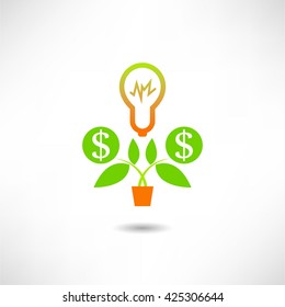 Growing dollar tree Vector Illustration