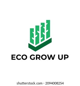 growing eco green plants logo vector